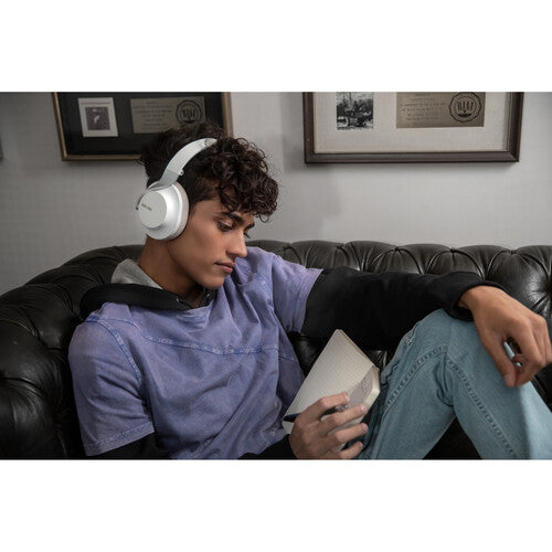 Shure SBH1DYWH1 AONIC 40 Noise-Canceling Wireless Over-Ear Headphones (White/Tan)