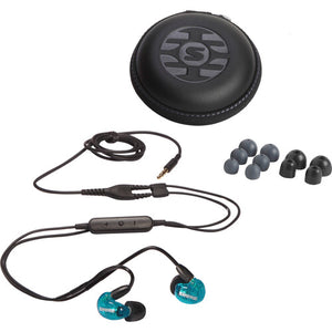 Shure SE215 Sound-Isolating In-Ear Stereo Earphones with RMCE-UNI Remote Mic Universal Cable (Blue)