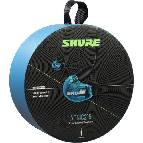 Shure SE215 Sound-Isolating In-Ear Stereo Earphones with RMCE-UNI Remote Mic Universal Cable (Blue)