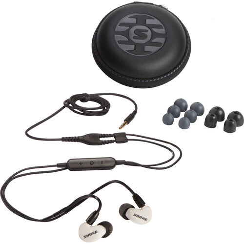 Shure SE215 Sound-Isolating In-Ear Stereo Earphones with RMCE-UNI Remote Mic Universal Cable (White)