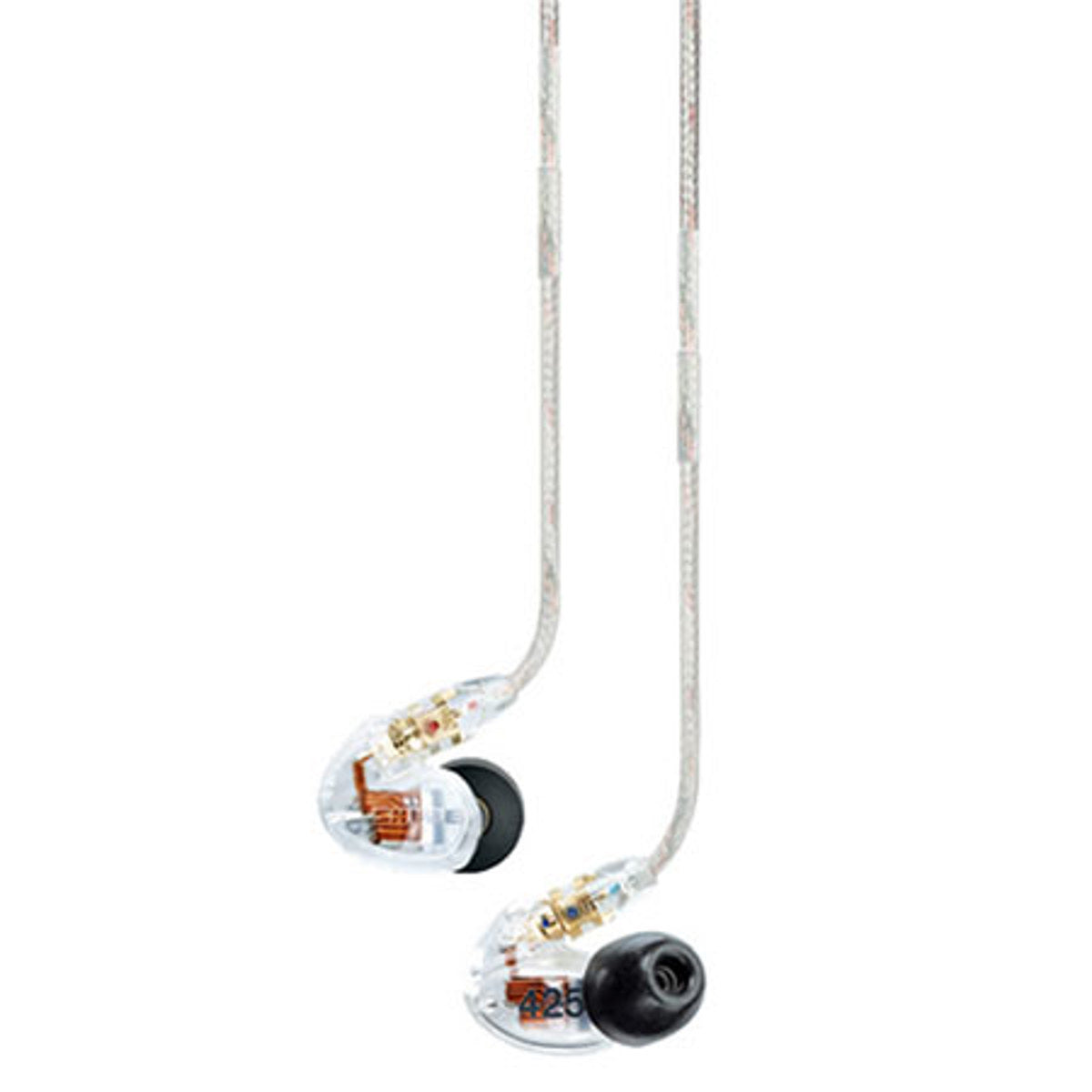 Shure SE425 Isolating In-Ear Stereo Headphones with Dual High-Definition MicroDrivers, 3.5mm Plug with 1/4" Adapter, Clear