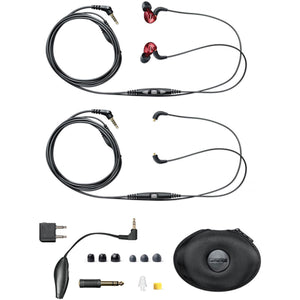 Shure SE535 Limited Edition Sound Isolating Over-the-Ear Stereo Earphones with 3.5mm Audio Cable, Red with Light Gray