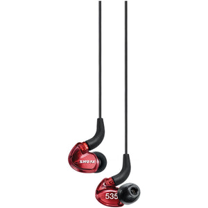 Shure SE535 Limited Edition Sound Isolating Over-the-Ear Stereo Earphones with 3.5mm Audio Cable, Red with Light Gray