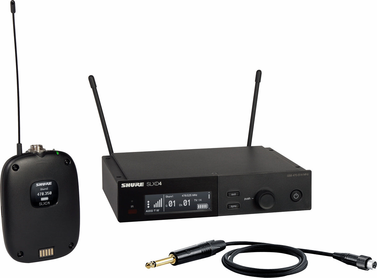 Shure SLXD14-G58 Combo Wireless Instrument System with SLXD1 Bodypack & SLXD4 Receiver - 470-514Mhz SLXD14-G58