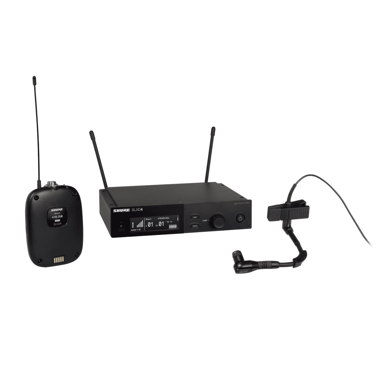 Shure SLXD14/98H Digital Wireless Cardioid Instrument Microphone System