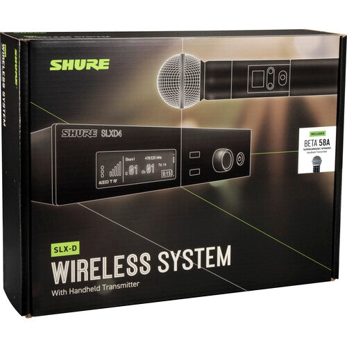Shure SLXD24/B58 Digital Wireless Handheld Microphone System with Beta 58A Capsule (J52: 558 to 602 + 614 to 616 MHz)