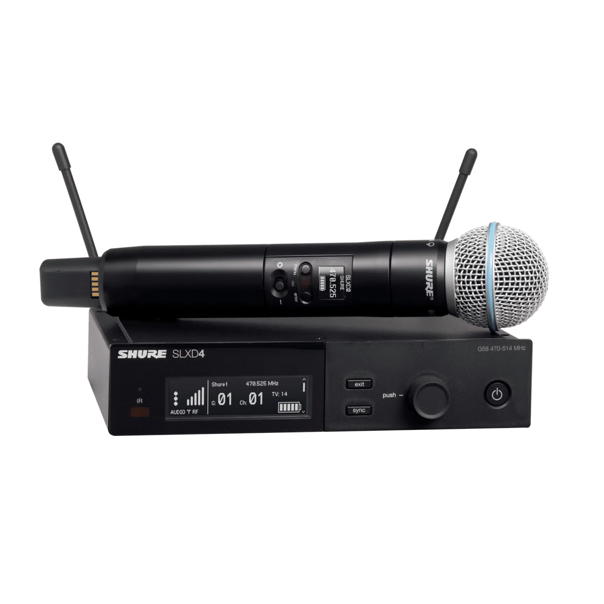 Shure SLXD24/B58 Digital Wireless Handheld Microphone System with Beta 58A Capsule (H55: 514 to 558 MHz)