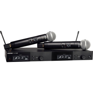 Shure SLXD24D/SM58 Dual-Channel Digital Wireless Handheld Microphone System with SM58 Capsules (H55: 514 to 558 MHz)