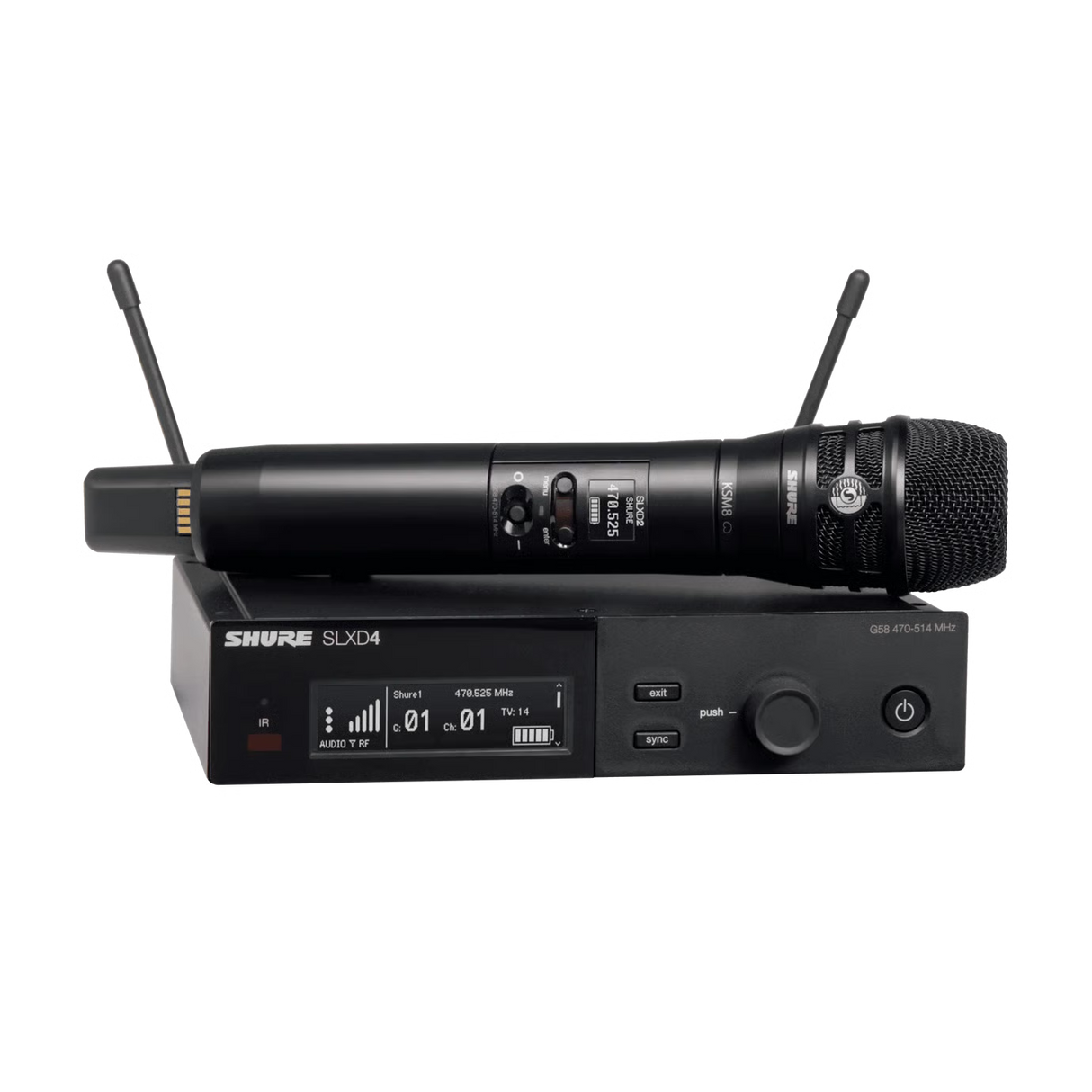 Shure SLXD24/K8B Digital Wireless Handheld Microphone System with KSM8 Capsule
