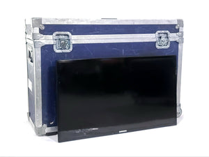 Samsung ME32C 28 Inch Flat panel displays (NEEDS REPAIR) w/ Spare Hardware Kits, TV Bases, Back Mounting Frames, DVI Cable & (1) Remotes in Wheeled Road Case