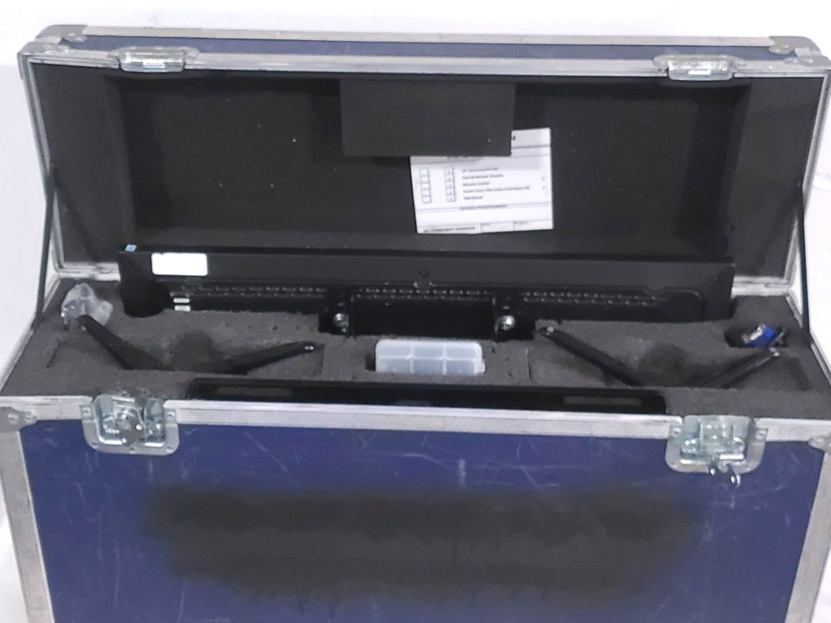 Samsung ME32C 28 Inch Flat panel displays (NEEDS REPAIR) w/ Spare Hardware Kits, TV Bases, Back Mounting Frames, DVI Cable & (1) Remotes in Wheeled Road Case