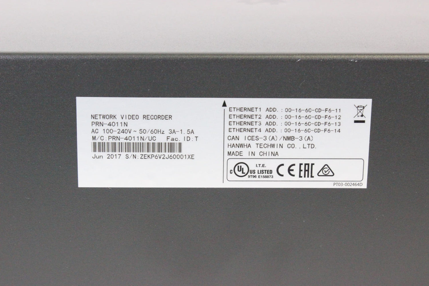 Samsung PRN-4011N 64 Channel 12M 4K Network Video Recorder