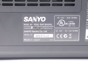 Sanyo PDG-DHT8000L 8,000 Lumens HD 1-Chip DLP Projector (144 Hours) w/ Remote and PSU in Rolling Hard Case