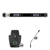 Sennheiser EW-DX EM 4 DANTE (Q1-9) 4-Channel Digital Rackmount Receiver Kit with Four Gooseneck Microphones (Q1-9: 470 to 550 MHz)