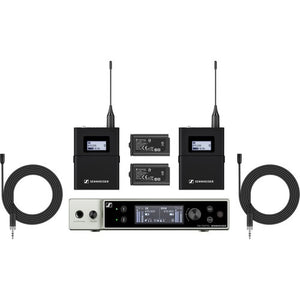 Sennheiser EW-DX MKE 2 SET (R1-9) Dual-Channel Digital Wireless System with Two Omni Lavalier Mics (R1-9: 520 to 607 MHz)