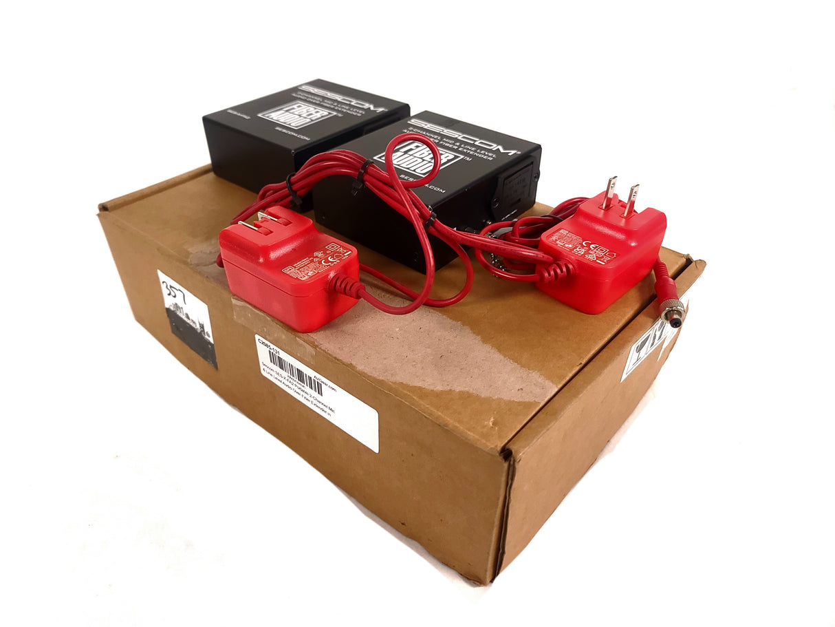 Sescom SES-X-FA2 Portable 2-Channel Mic & Line Level Audio Over Fiber Extender in Box