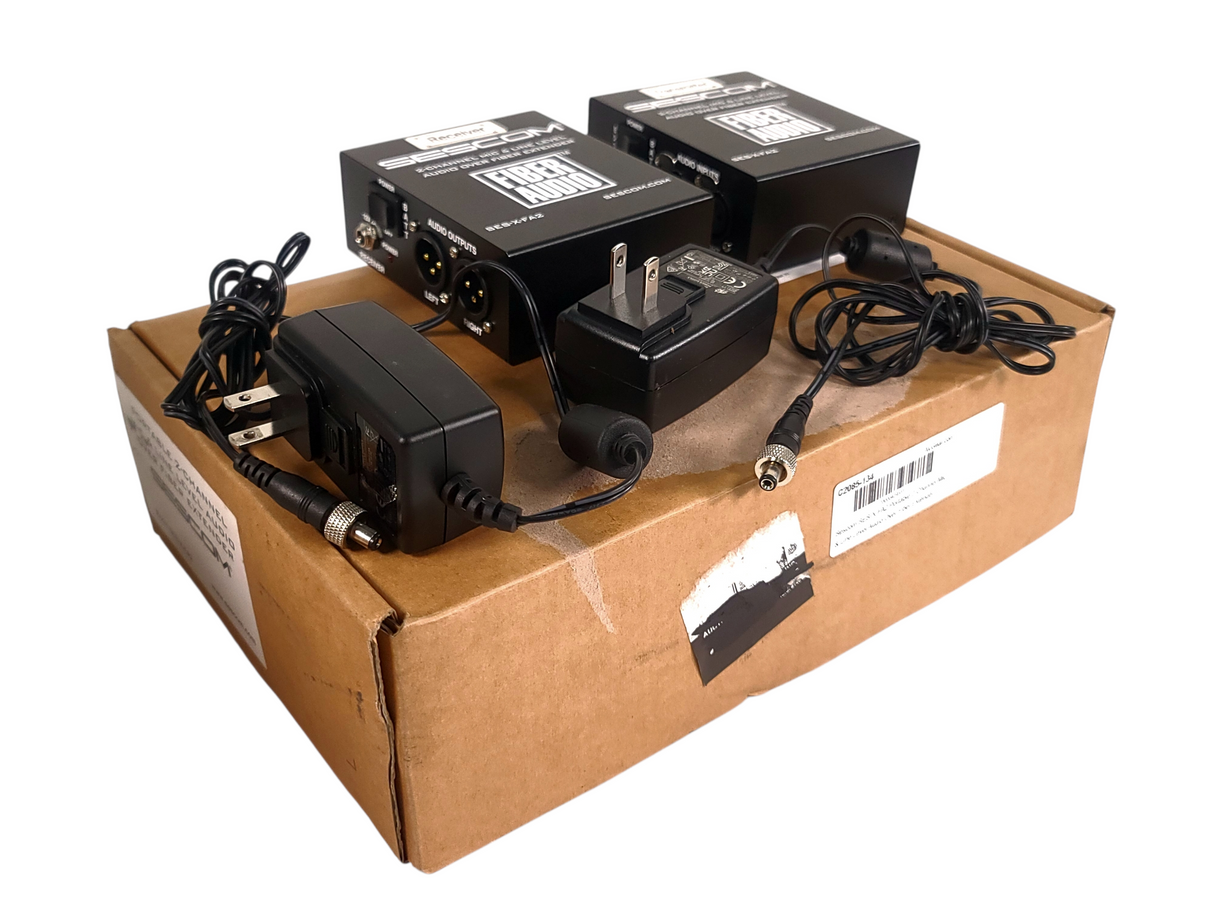 Sescom SES-X-FA2 Portable 2-Channel Mic & Line Level Audio Over Fiber Extender in Box