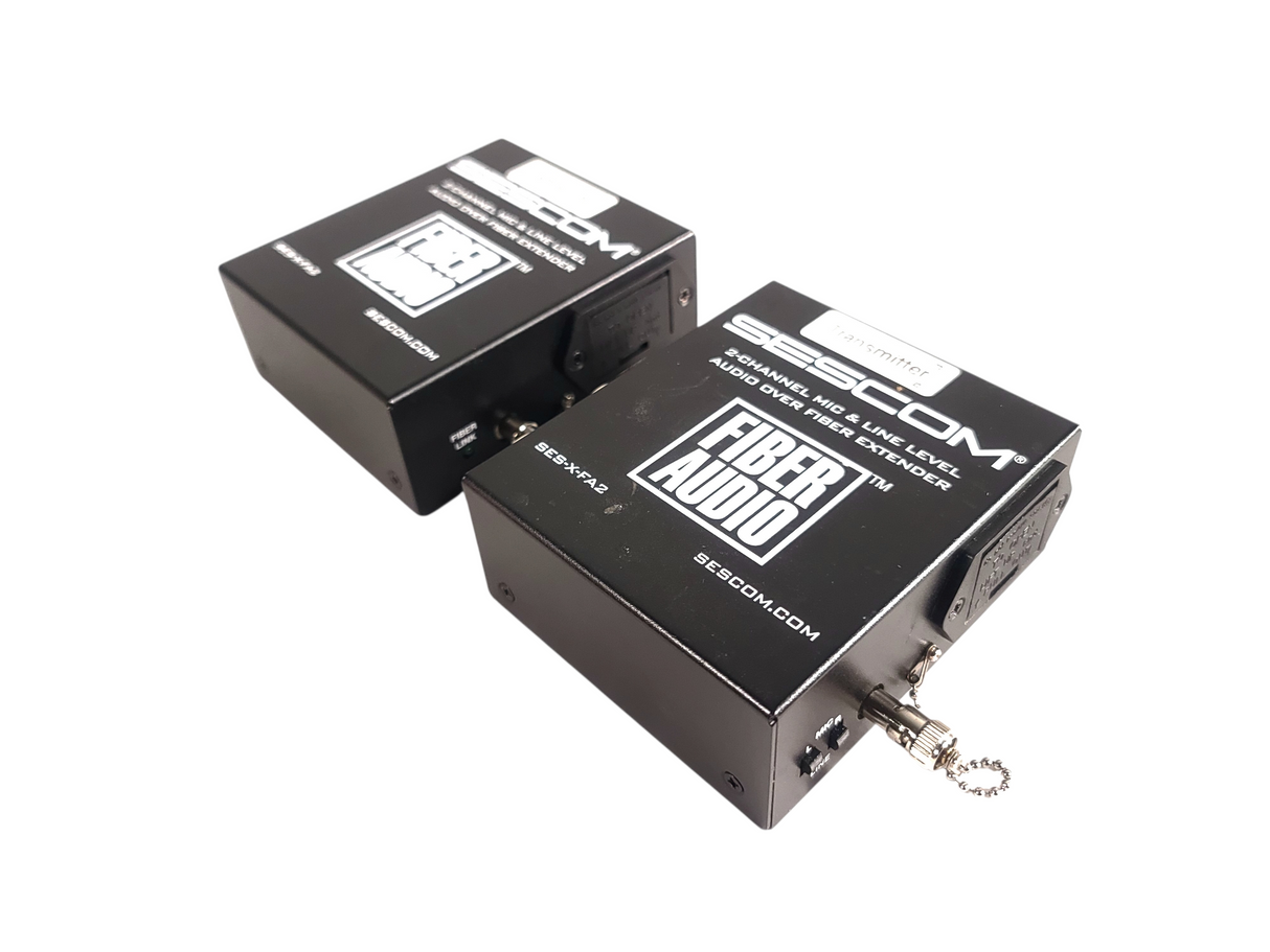 Sescom SES-X-FA2 Portable 2-Channel Mic & Line Level Audio Over Fiber Extender in Box