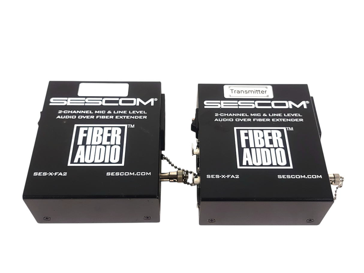 Sescom SES-X-FA2 Portable 2-Channel Mic & Line Level Audio Over Fiber Extender in Box