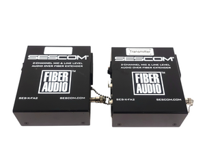 Sescom SES-X-FA2 Portable 2-Channel Mic & Line Level Audio Over Fiber Extender in Box