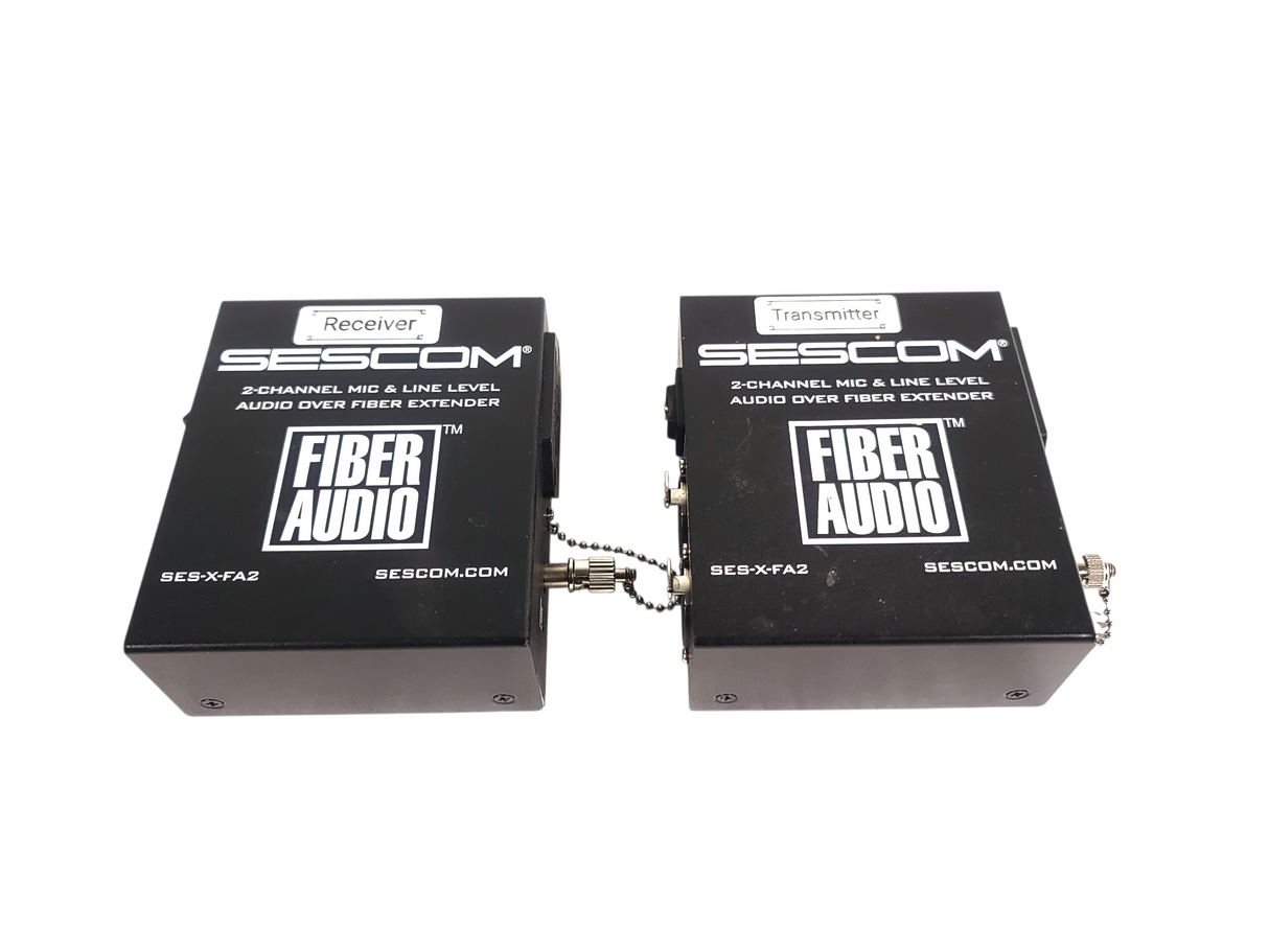 Sescom SES-X-FA2 Portable 2-Channel Mic & Line Level Audio Over Fiber Extender in Box