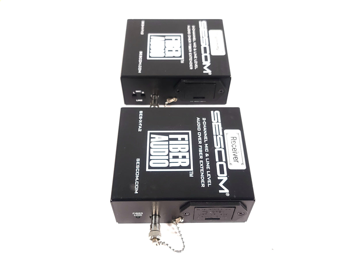 Sescom SES-X-FA2 Portable 2-Channel Mic & Line Level Audio Over Fiber Extender in Box