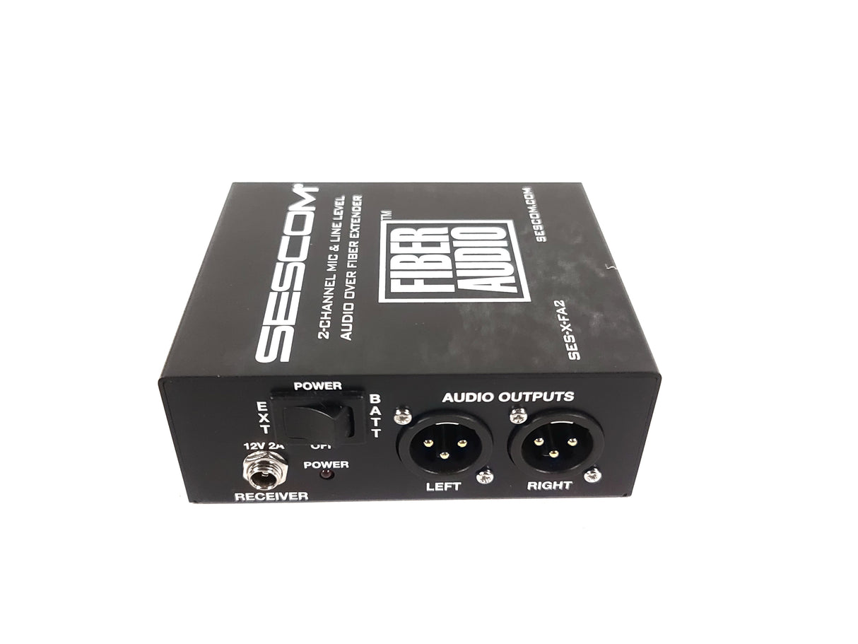 Sescom SES-X-FA2 Portable 2-Channel Mic & Line Level Audio Over Fiber Extender in Box