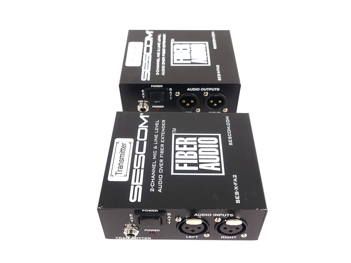 Sescom SES-X-FA2 Portable 2-Channel Mic & Line Level Audio Over Fiber Extender in Box