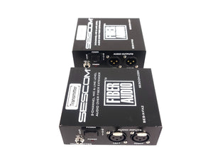 Sescom SES-X-FA2 Portable 2-Channel Mic & Line Level Audio Over Fiber Extender in Box