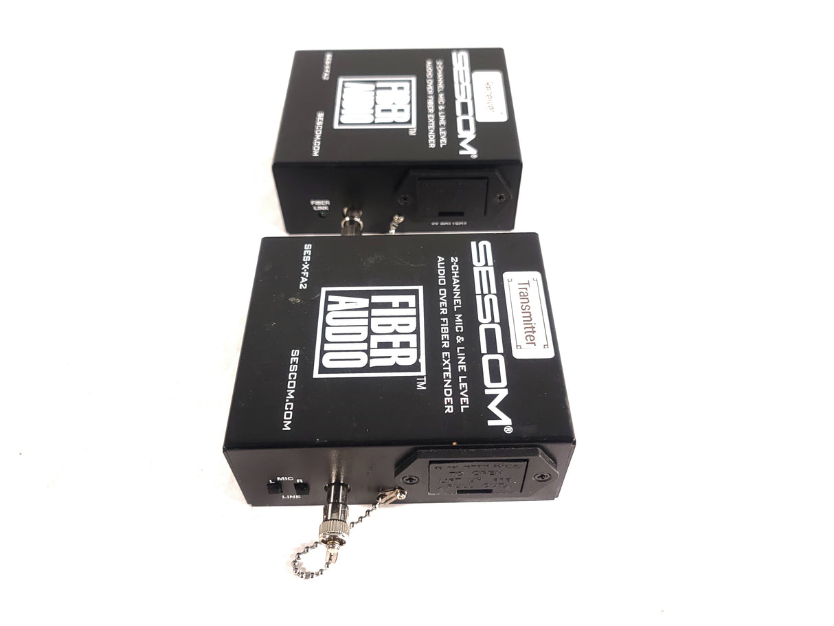 Sescom SES-X-FA2 Portable 2-Channel Mic & Line Level Audio Over Fiber Extender in Box