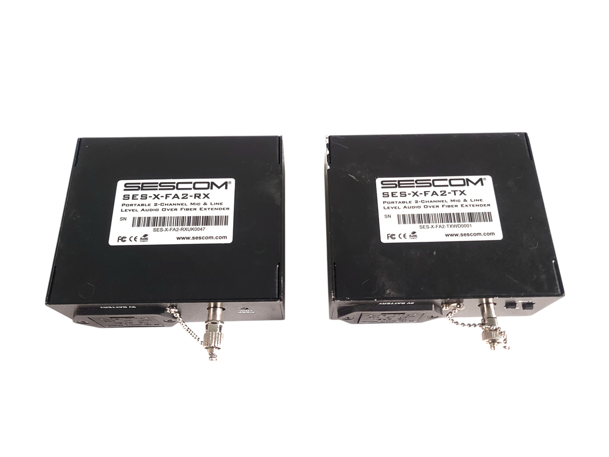 Sescom SES-X-FA2 Portable 2-Channel Mic & Line Level Audio Over Fiber Extender in Box