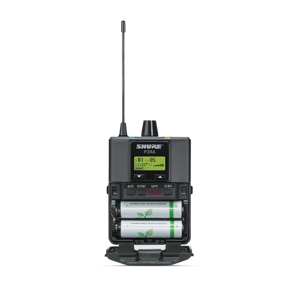 Shure P3RA - Premium Wireless Bodypack Receiver for PSM300 System (H20 Band: 518-542 MHz)
