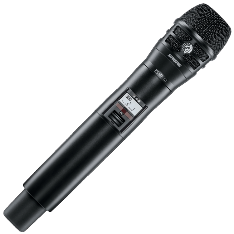 Shure QLXD2/KSM8 Digital Handheld Wireless Microphone Transmitter with KSM8 Capsule (J50A Band: 572-616 MHz)