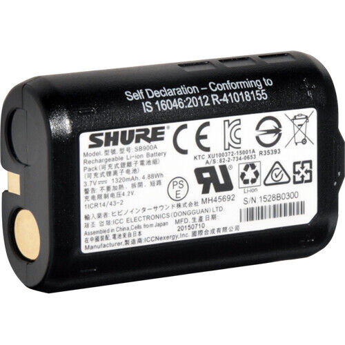 Shure SB900A Lithium-Ion Rechargeable Battery for SBC800 Charger