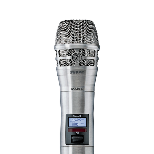 Shure ULXD2/K8 - Digital Handheld Transmitter with KSM8 Capsule in Nickel Finish (H50 Band: 534-598 MHz)