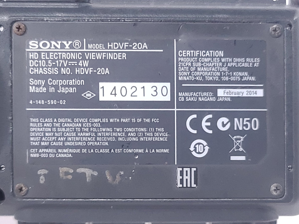 Sony HDVF-20A 2" Electronic Viewfinder