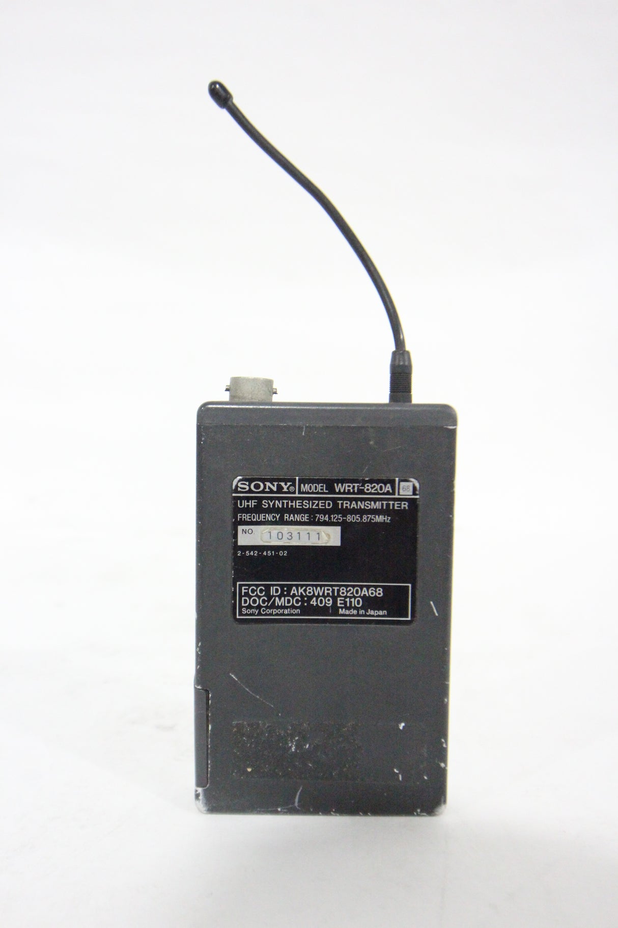 Sony WRT-820A UHF Synthesized Transmitter (794.125 - 805.875 MHz)