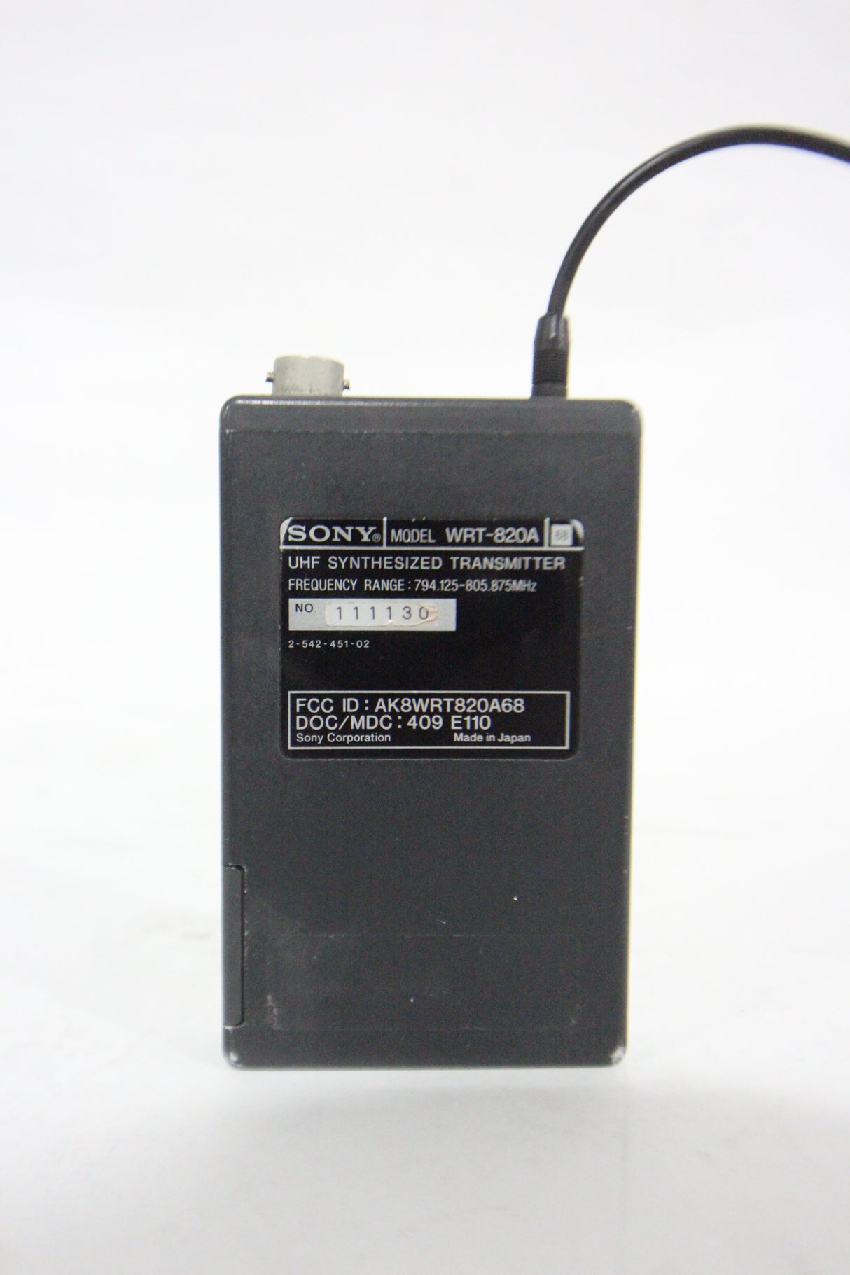 Sony WRT-820A UHF Synthesized Transmitter (794.125 - 805.875 MHz)