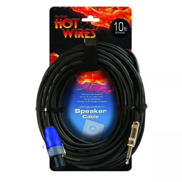 (NEW) On-Stage SP14-10SQ Speakon Cable with Neutrik Connectors (10', NL2-QTR)