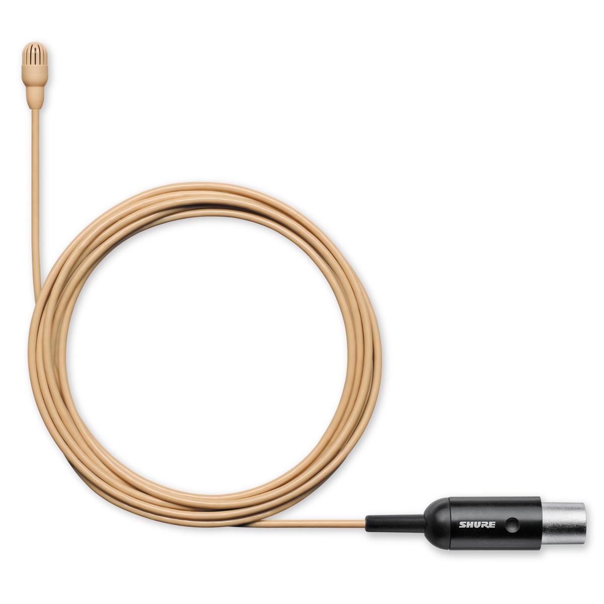 Shure TwinPlex TL46 Omnidirectional Lavalier Microphone, High Sensitivity, MTQG/TA4F, Tan