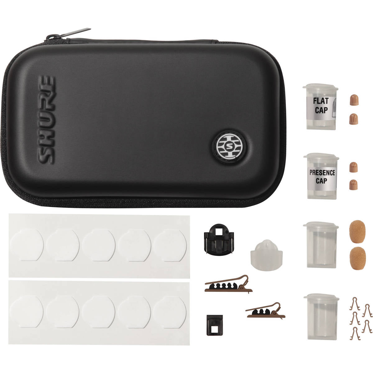 Shure TwinPlex TL47 Omnidirectional Lavalier Microphone, Low Sensitivity, Bare Wire Terminal, Cocoa, with Accessories