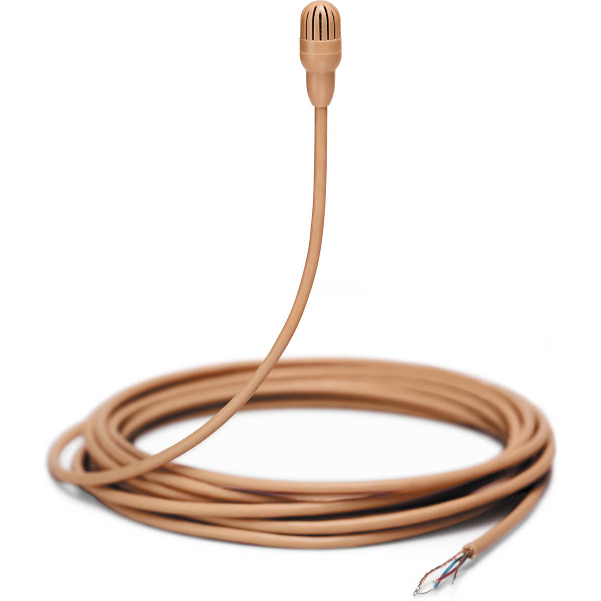 Shure TwinPlex TL47 Omnidirectional Lavalier Microphone, Low Sensitivity, Bare Wire Terminal, Cocoa, with Accessories