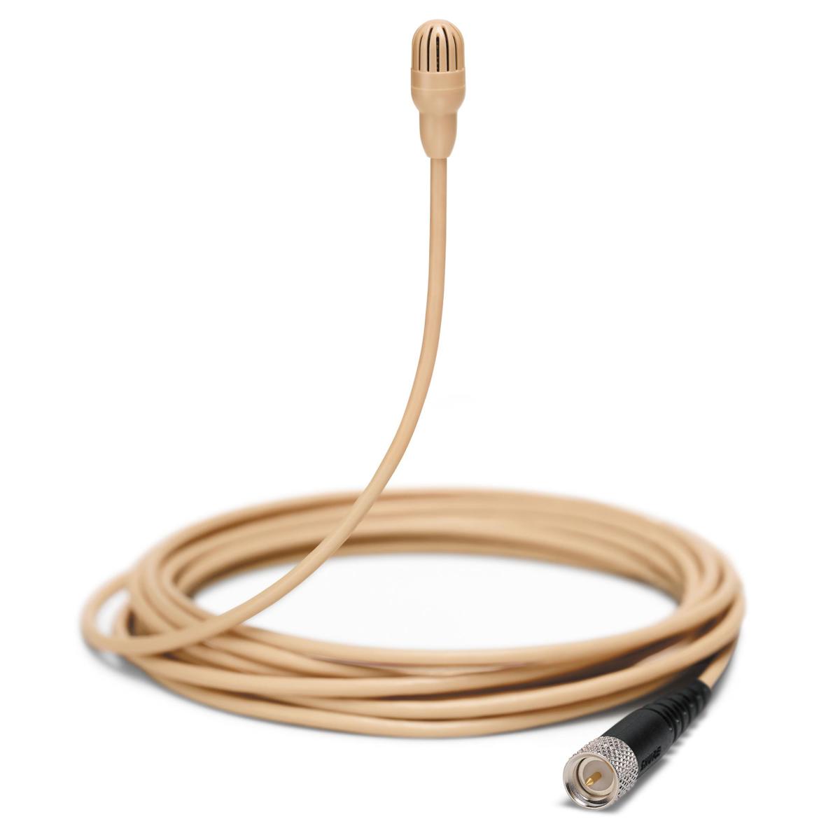 Shure TwinPlex TL47 Omnidirectional Lavalier Microphone, Low Sensitivity, MicroDot, Tan, with Accessories