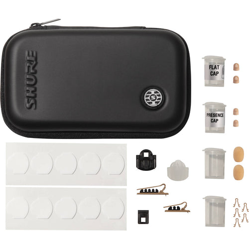Shure TwinPlex TL47 Omnidirectional Lavalier Microphone, Low Sensitivity, MTQG/TA4F, Tan, with Accessories