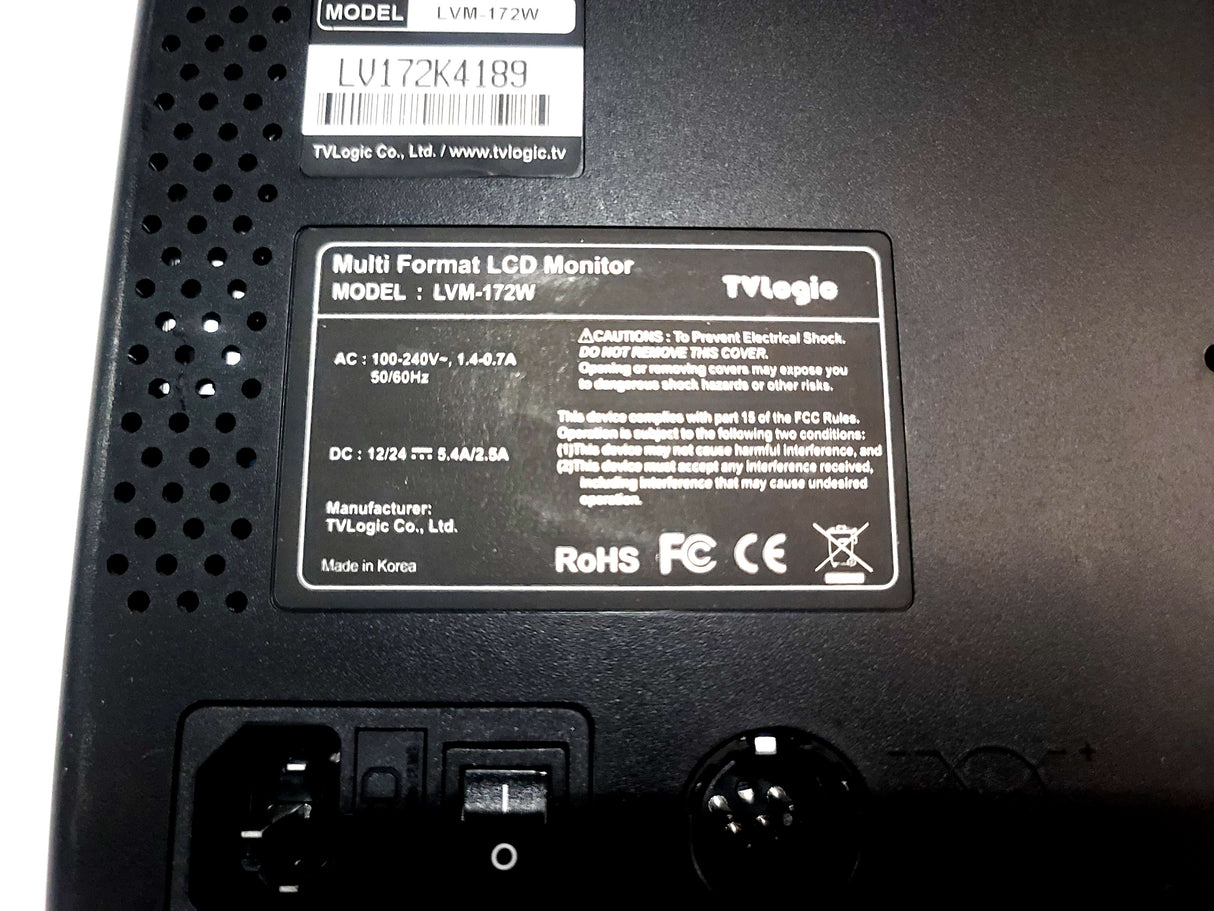 TV Logic LVM-172W 17" Multi-format Broadcast LCD Monitor (Scratched Display)