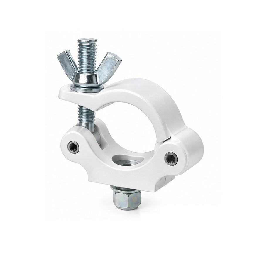 The Light Source Mega-Coupler with CS Base and 1/2" Flat Head Bolt, Steel Wingnut, White Powder Coat MLW-1/2CS-SW