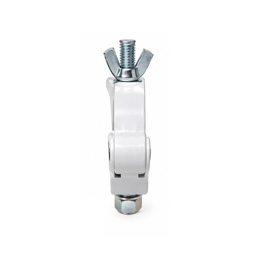 The Light Source Mega-Coupler with CS Base and 1/2" Flat Head Bolt, Steel Wingnut, White Powder Coat MLW-1/2CS-SW