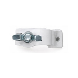 The Light Source Mega-Coupler with CS Base and 1/2" Flat Head Bolt, Steel Wingnut, White Powder Coat MLW-1/2CS-SW
