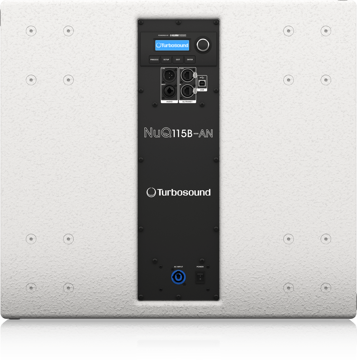 Turbosound NUQ115B-AN-WH-UL 3000 Watt 15" Front Loaded Subwoofer with Klark Teknik DSP Technology and ULTRANET Networking (White)