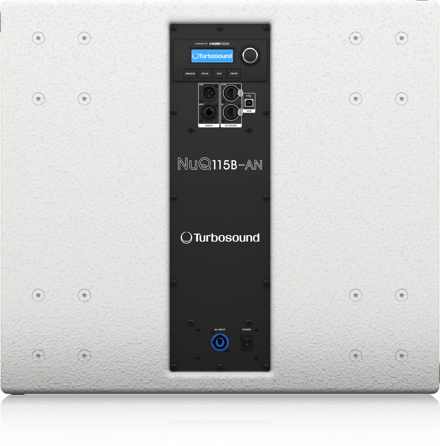 Turbosound NUQ115B-AN-WH-UL 3000 Watt 15" Front Loaded Subwoofer with Klark Teknik DSP Technology and ULTRANET Networking (White)